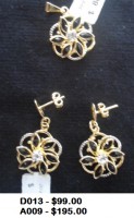 Jgo Flor Negra Aretes y Dije